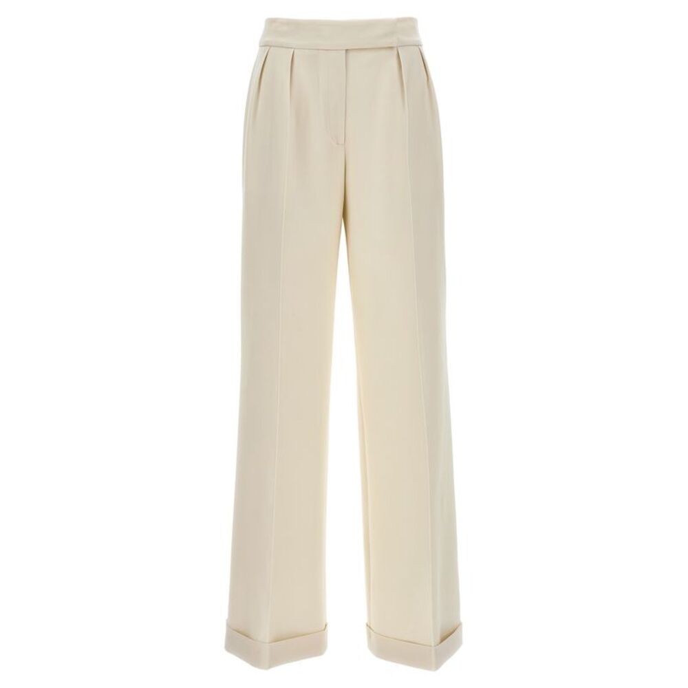 Kiton White Virgin Wool Casual Women's Pants